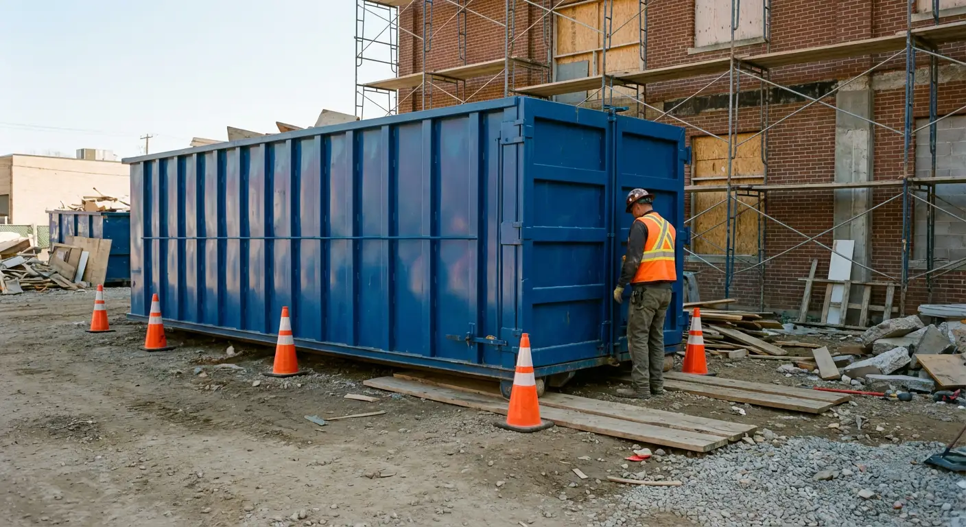 Safety inspection of dumpster placement site in Arlington Heights, IL